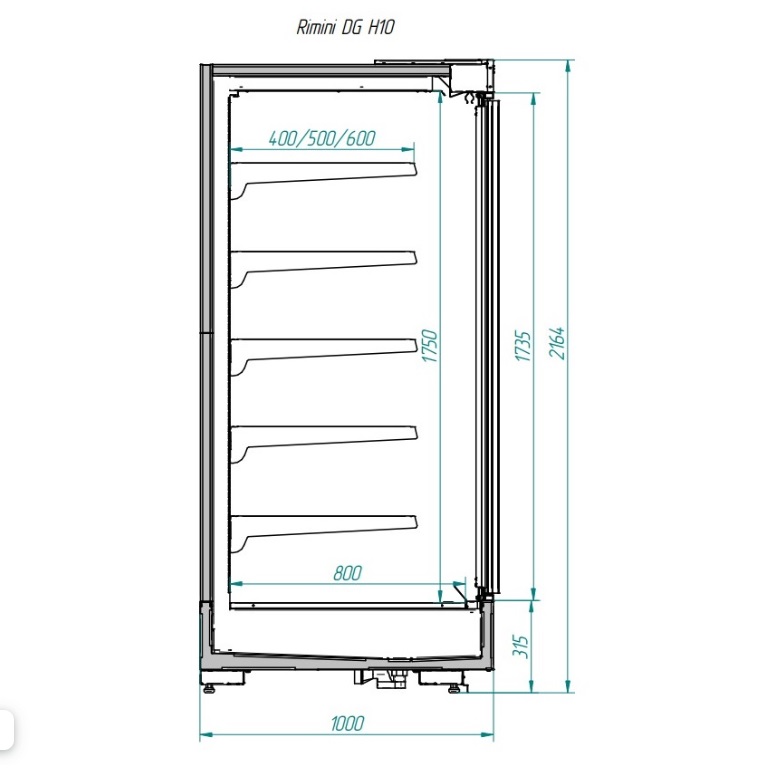 Охлаждаемый стеллаж Italfrigo Cryspi Rimini H10 DG 3750 (без боковин)