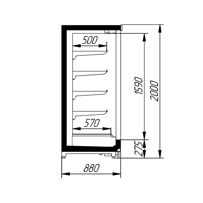 Шкаф-витрина морозильный Italfrigo Milan L D4 3123