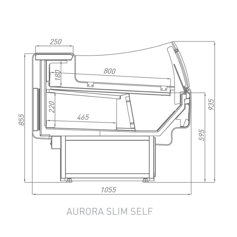 Витрина холодильная Brandford AURORA Slim 190 рыба на льду SELF