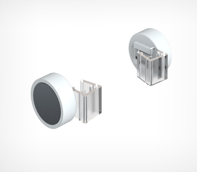Круглый магнитный держатель рамки под углом 0˚ к поверхности MGT-RND-00
