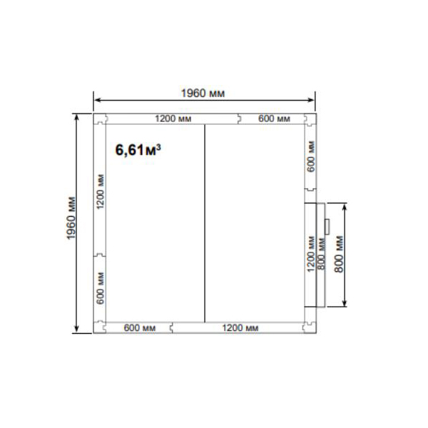 Камера холодильная Polair КХН-6,61 1960х1960х2200