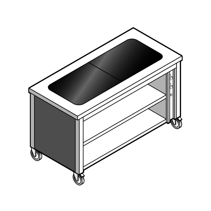Прилавок для 1 и 2 блюд EMAINOX EGVC 12 8035060 с подогреваемой поверхностью на шкафу