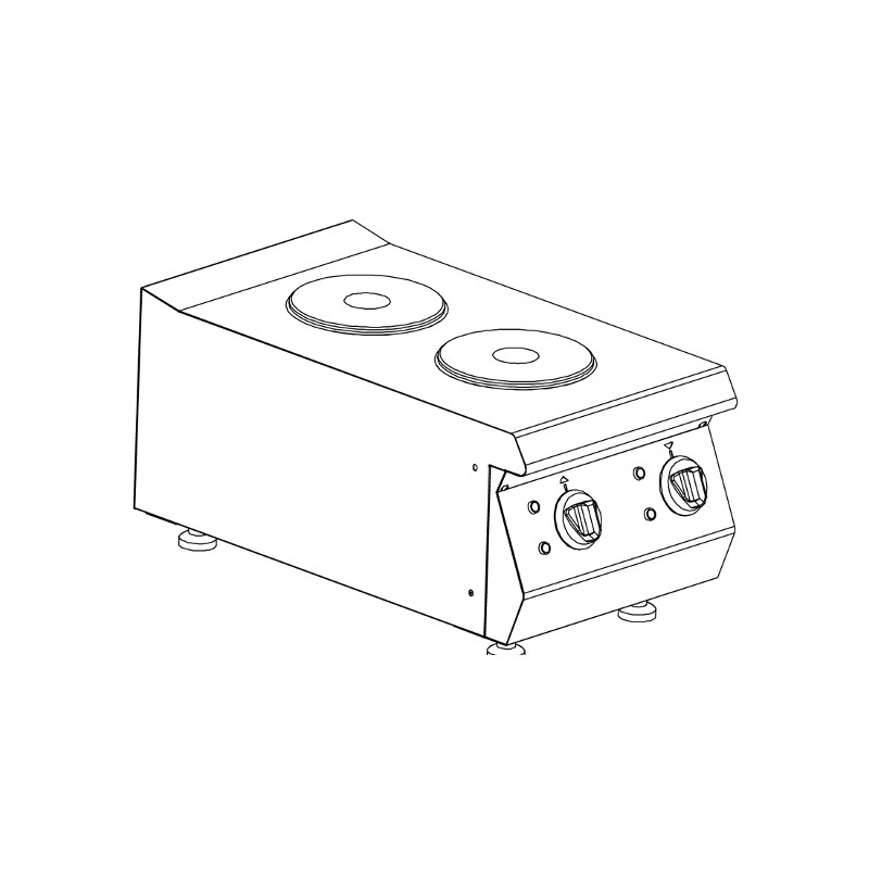 Плита электрическая Kocateq 0M0PE1 настольная с 2 конфорками