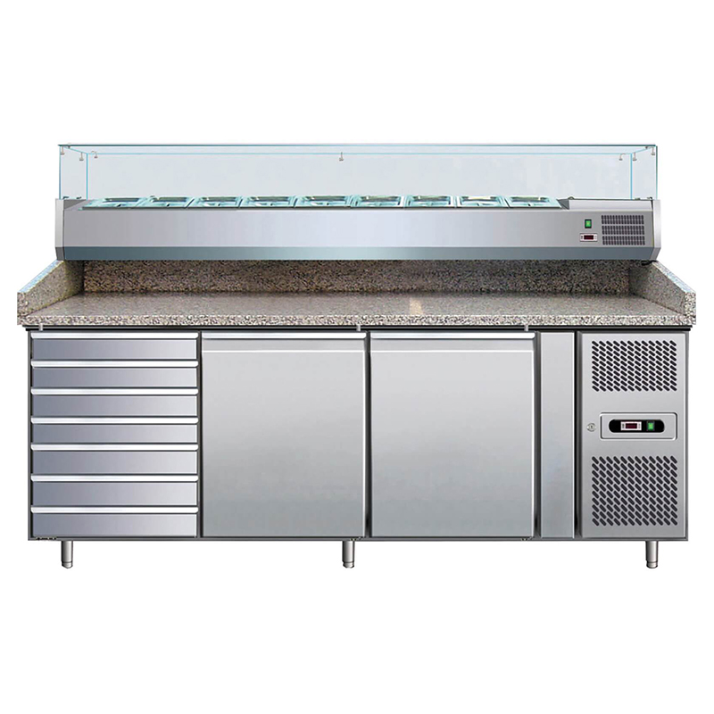 Холодильный cтол для пиццы Hurakan HKN-PZG3-116-VRX2000/380 2 двери 6 ящиков